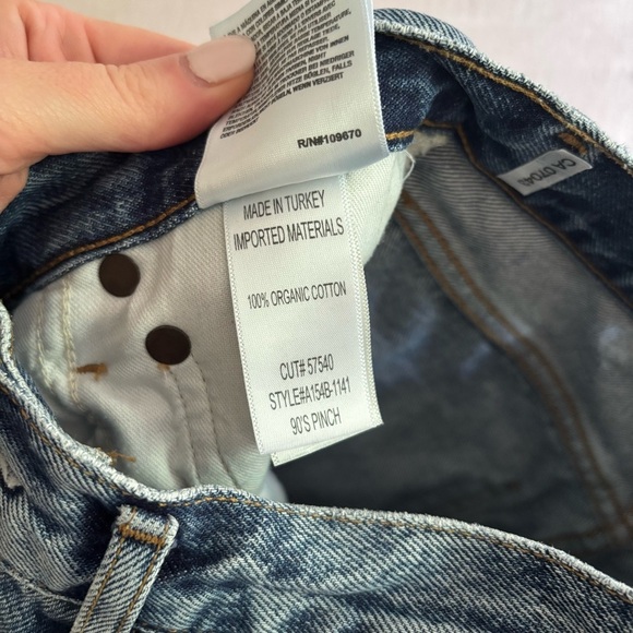 Agolde 90's Pinch Waist High Rise Straight Leg Jeans In Lineup Size 24 - Picture 5 of 6